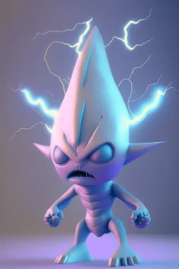 Lightning alien ,soft pastel, high definition, 3d icon clay render, blender 3d