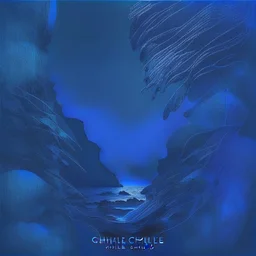 an album cover for ambient chillout music dark blue shades