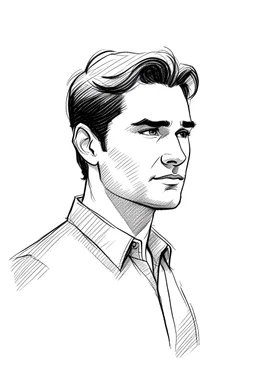 A illustration of a handsome man looking at me from a distance