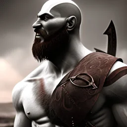 kratos, God of war, in loving embrace, by alessio albi, elaine duillo, alyssa monk