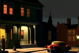 a illustration mixed with edward hopper’s style