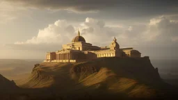 A majestic opera house in the clouds, with a pair of ballet dancers performing a beautiful rendition of the Creation of Adam and Eve.