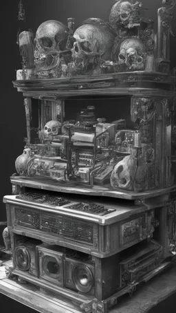 line toned, hedcut, wsj style, DJ of the damnded, insanely detailed DJ booth in hell, MID set, speakers and equipment made of bone, anatomically correct, add more skulls in th audience, photorealism, vray, 8k 3d https://stablecog.com/generate?o=a67b60e0-edd2-418d-9744-d1d585055d7fv https://stablecog.com/generate?o=93026b00-ac6b-436a-bc57-6aa04073d4a9