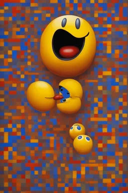 iol painting of pac-man by gustav klimt