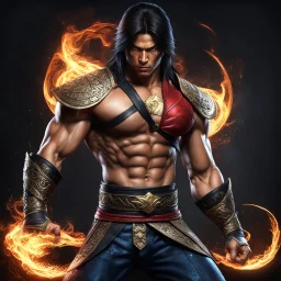 Fhoto full body, reality, Raw, liu kang with super magic, mortal combat, digital art, intricate details, powerful composition, captivating, , trending on artstation, sharp focus, studio photo, intricate details, highly detailed, by addiedigi