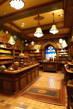 tea shop inside from "magi adventure of sinbad" was designed in a "1001 Arabian Nights" style it must be big