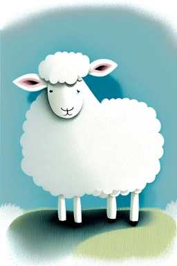illustration of white sheep for children rhyming book