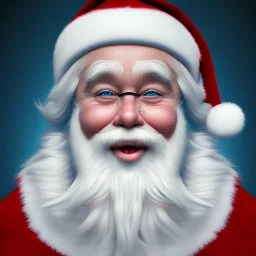 Down syndrome Santa drooling, portrait, 8k resolution