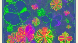 rave poster with Four-leaf clover and laser