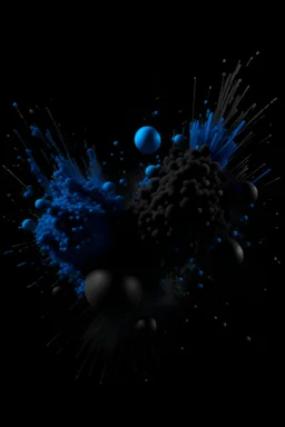 black and blue and grey particles