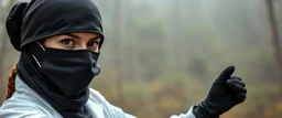 female ninja doctor in the wild