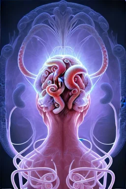 Spiritual being with Tentacles wrapping around brain cells