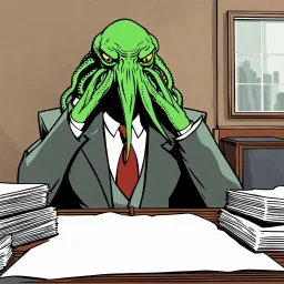 Cthulhu is an attorney preparing a contract.