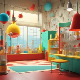 Make a 3D, real life version of a Dr. Seuss reality in Dr. Seuss' laboratory