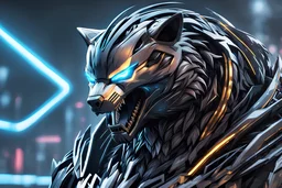 Symbiote Cyber Machine volibear in 8k anime realistic drawing style, symbiote them, thunder, neon effect, close picture, snow, apocalypse, intricate details, highly detailed, high details, detailed portrait, masterpiece,ultra detailed, ultra quality