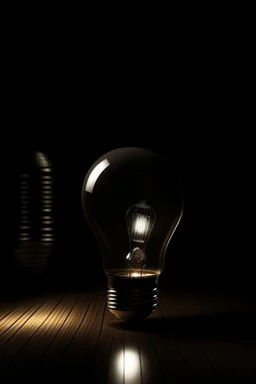 LED light bulb photos in dark architecture realistic