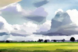 rough chalk pastel landscape of Lincolnshire