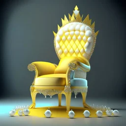 A diamond chair in which a senior king of the year sits and wears a crown with a yellow pearl that rules space