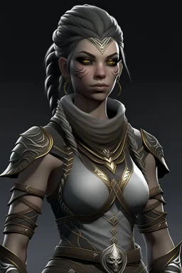 female gray skin Shadar-Kai