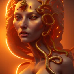 hot snake goddess, by Mahmoud Sai, Cartographic, Circuitry, Golden Hour, Closeup-View, 16k, Lumen Global Illumination, Diffraction Grading ,