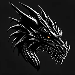 a dragon head black logo