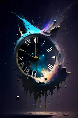 clock melts onto galaxy