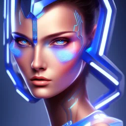 cyberblue, head, women, portrai, tron