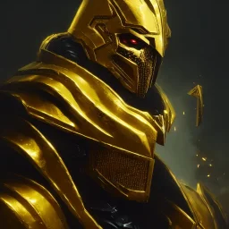 evil king in gold metal armor, angry, emperious, 8k resolution concept art portrait by Greg Rutkowski, cyberpunk 2077