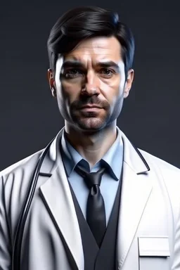 hyper realistic A centered image of male doctor