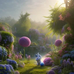 pixar style, volumetric summer garden environment and background, realistic painting of Nike sneaker, looking excited, volumetric lighting, dramatic lighting, detailed digital painting, extreme dense and fine fur, anime, ornate, colour-washed colors, elegant, small minutiae, tiny features, particulars, centered, smooth, sharp focus, renderman gofur render, 8k, uhd, detailed eyes, realistic shaded volumetric lighting, sunlight caustics, backlight, centered camera view