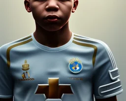 Kylian Mbappé as a child, 3d art, baby face portrait, smile, 8k resolution