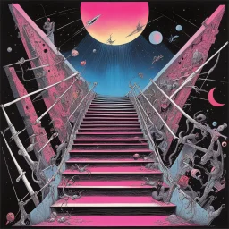 stairway scare Dare rules there, morse code textures, surrealism by Gerald Scarfe and Yves Tanguy, silkscreened mind-bending illustration; Astronomy Domine, uv reactive blacklight cosmic colors, Pink_Floyd aesthetics, smooth album cover art, asymmetric