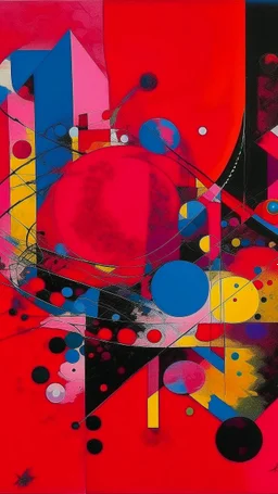 A magenta archives with arcane magic painted by Wassily Kandinsky