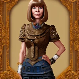 anna wintour, lego, steampunk, oil painting