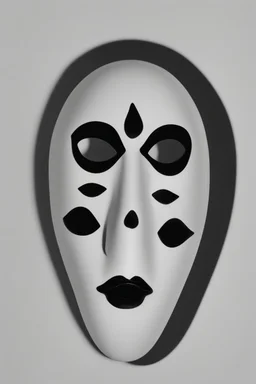 a black and white photograph in the style of man ray, the photograph is of a scary ghost mask