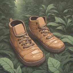 Peanut butter inside a shoe in the middle of a jungle on mars