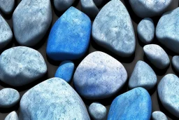 Blue raindrops on a rock, close up view, photo quality, stone marble, ultra realistic