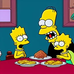 Eerie Simpsons eating photo