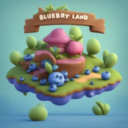 blueberry land. illustration 3d style. HD