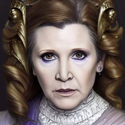 [[extrem stunning photorealistic Carrie Fisher as Princess Leia]] :: [[photorealistic brown eyes, short hair, head and shoulders portrait, 8k resolution photorealistic portrait by Greg Rutkowski, Artgerm, WLOP, Alphonse Mucha, dynamic lighting, hyperdetailed, intricately detailed, triadic colors]]