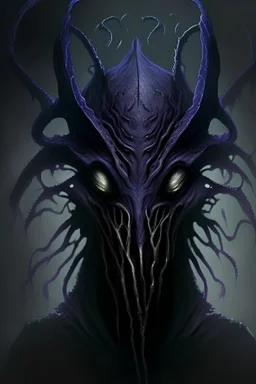 A nightmareish eldritch creature with a simple mask