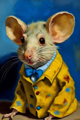 Portrait of a mouse painted by van gogh