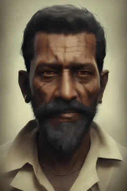 a portrait of rough dude from Mumbai india, cyborg , incredibly sharp & detailed, cinematic, vintage , ciggrate in hand