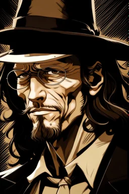 Portrait of Rob Lucci, from One Piece manga, Caravaggio style