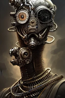 Hyper realist, hyper detailed, steampunk robotic man, intricated, detailed metal scales, greg rutkowski, artgerm, Magali, HR giger