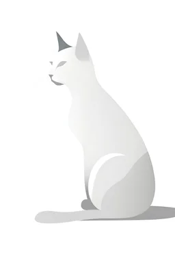 create white background A minimalist, design with a vintage twist, featuring a sleek and stylized cat silhouette against a faded, bright.