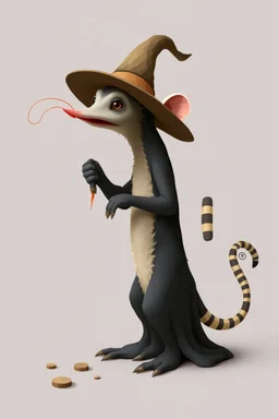 hi poly Mud witch shrimp Monkey Opossum T-pose just the character and simple background