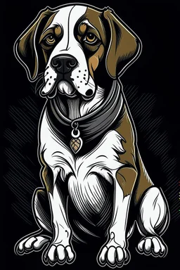 A ilustration of DOG , middle ground design, t-shirt design, no black ground, vector, 4k