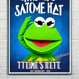 Kermit the Frog in a Saturday Night Fever dream movie poster