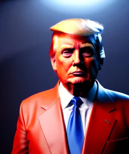 Donald trump, wrestling, red breeches, suspenders, retro style, 80s, hot ambient, photo studio, vibrant color, gradient, highly detailed, art stations, concept art, smooth, unreal engine 5, god rays, ray tracing, RTX, lumen lighting, ultra detail, volumetric lighting, 3d, finely drawn, high definition, high resolution.